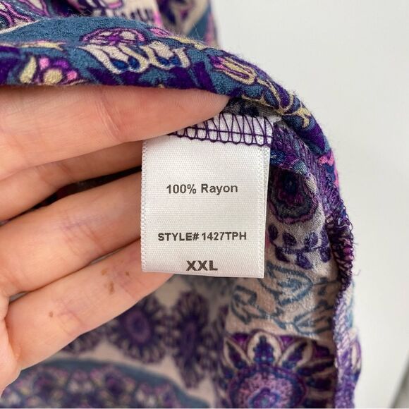 Verse Women’s V Neck Long Sleeve Paisley Print Blouse size XXL - Picture 3 of 4